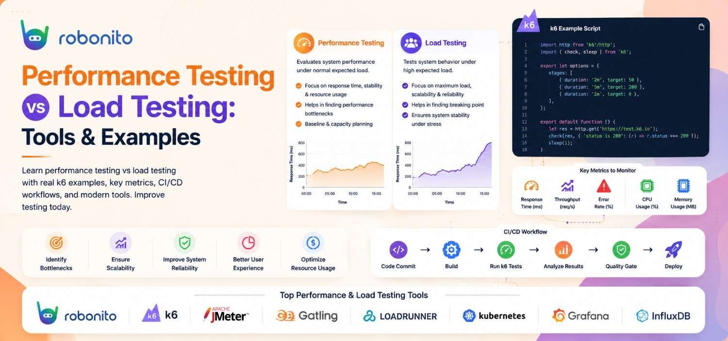 Performance vs load testing comparison