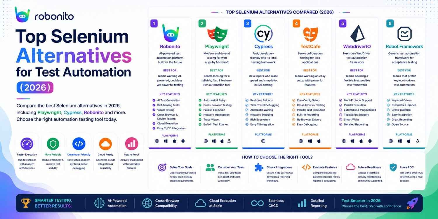 Top Selenium alternatives comparison (2026)