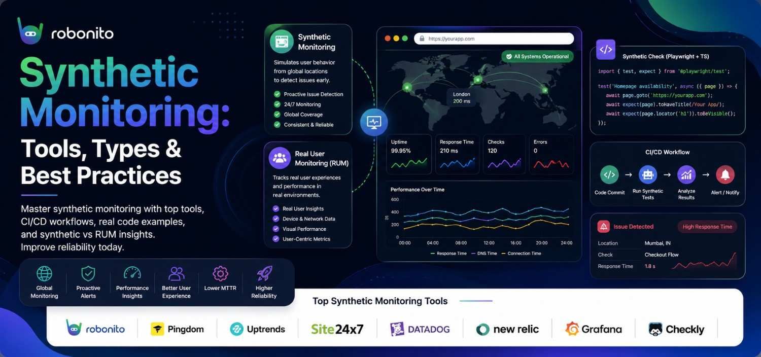 Synthetic Monitoring: Complete Guide to Types, Tools & Implementation (2026)