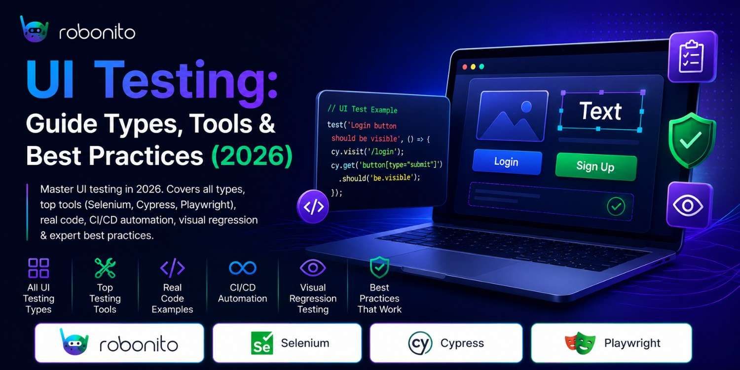 UI Testing Guide 2026: Types, Tools, Code Examples & Best Practices