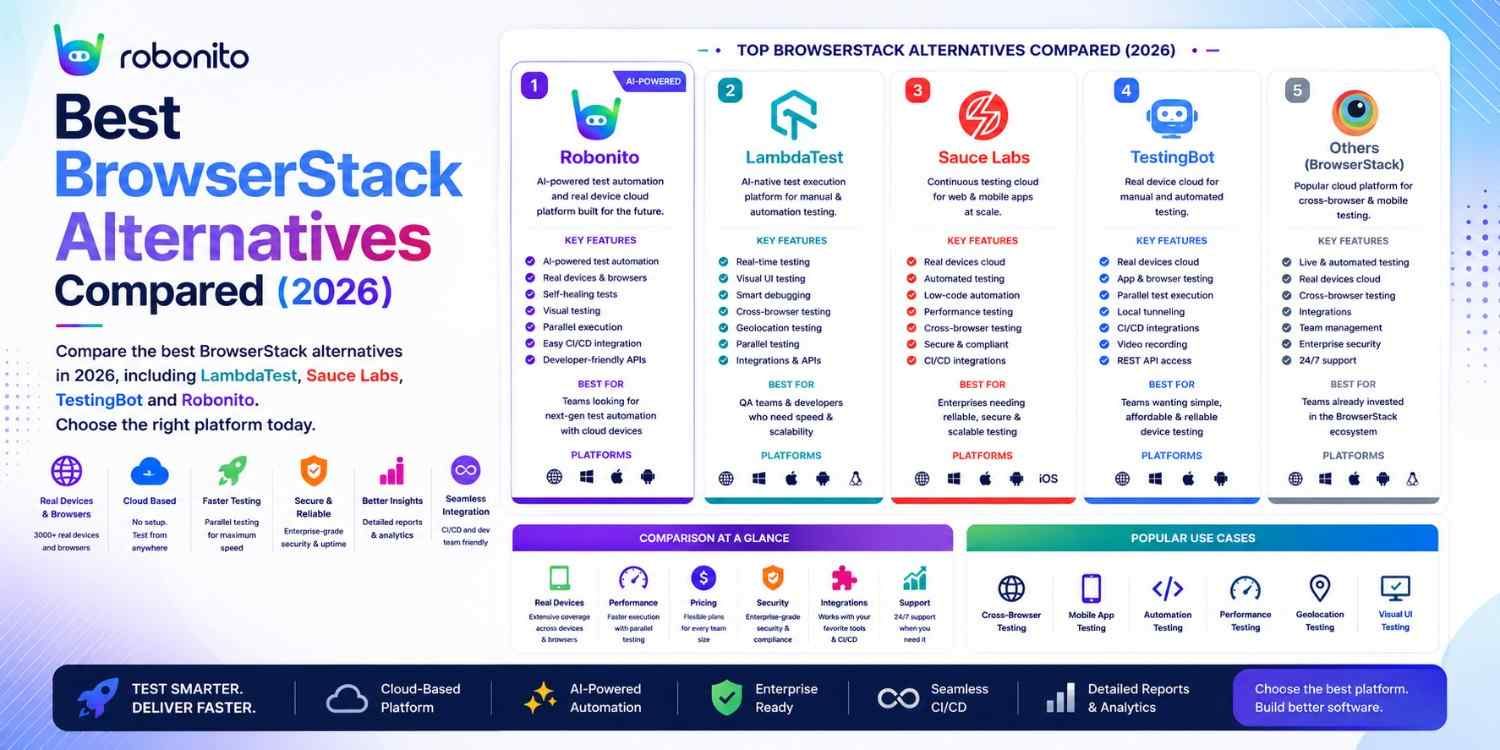 Robonito vs BrowserStack alternatives comparison