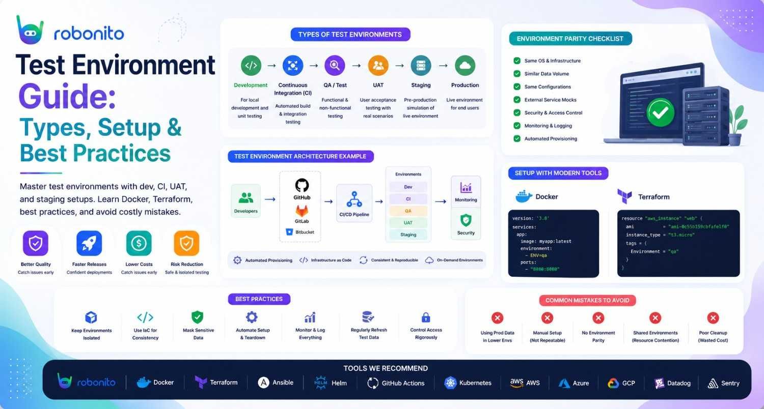 Test environments guide and best practices