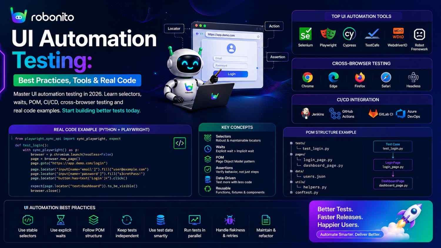 UI automation testing: tools, code, best practices