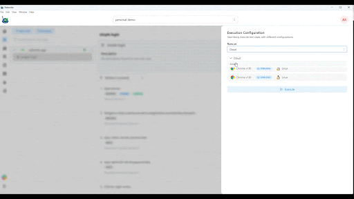 Seamless Test Execution Interface